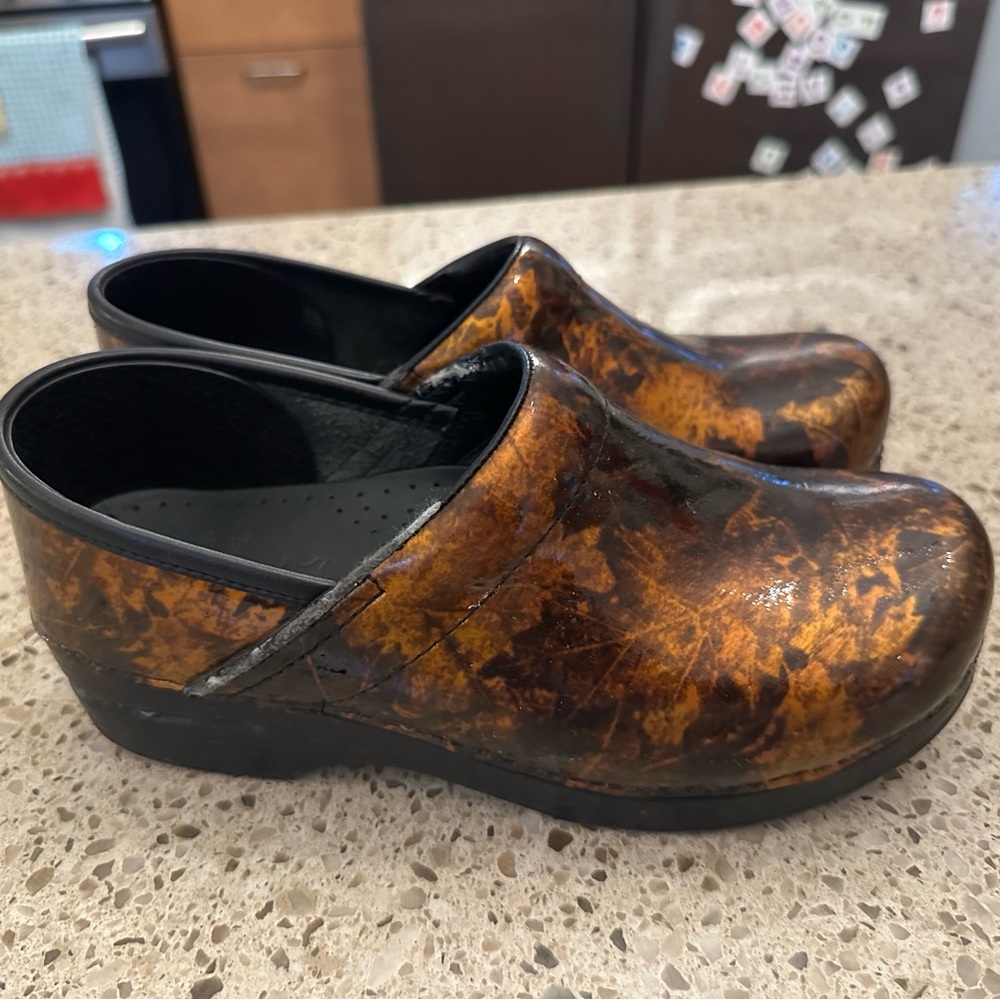 Dansko Multicolor Mules with Black Accents
